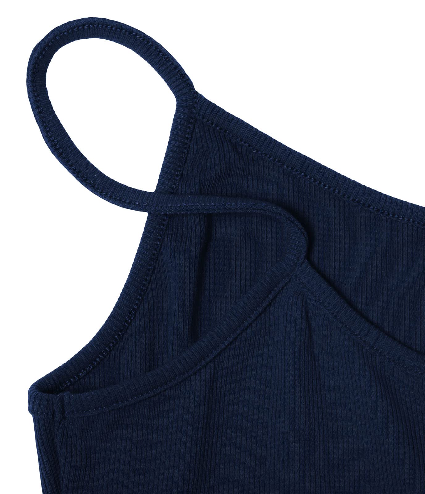 PrinStory Women's Summer Casual Cami Top Tank V Neck Ribbed Knit Elastic Sling Tops