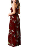 Sleeveless Racerback Loose Plain Maxi Dresses Casual Long Dresses with Pockets Floral