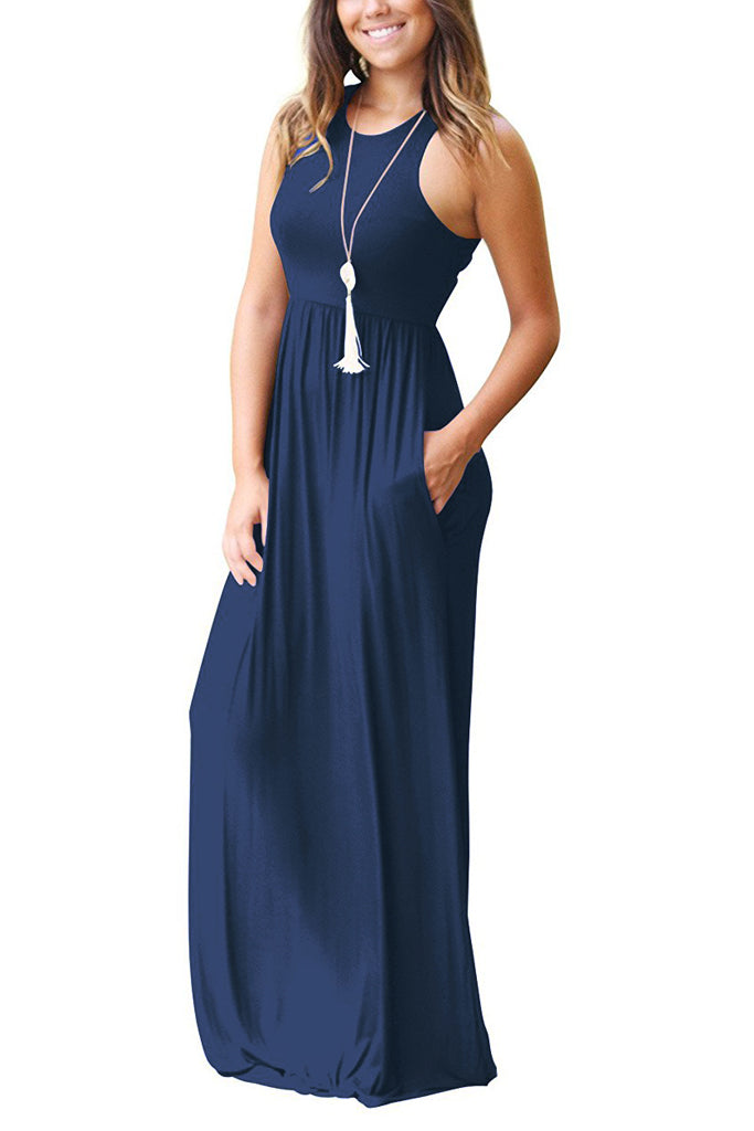 Sleeveless Racerback Loose Plain Maxi Dresses Casual Long Dresses with womenboutique Sleeveless Racerback Loose Plain Maxi Dresses Casual Long Dresses with womenboutique