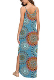 Summer Casual Loose Dress Beach Cover Up Long Cami Maxi Dresses with Pocket Floral