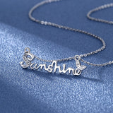 High quality Crystal Rhinestone Sunshine Letter Pendant Necklace for Girls