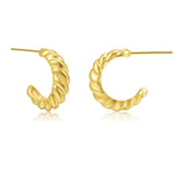 Luxury earrings 18k gold plated double circle brass small hoop earrings