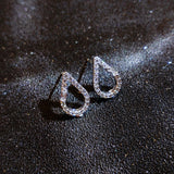 New copper zircon diamond Women Brides Tear Drop Shape pendant Earrings
