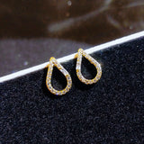 New copper zircon diamond Women Brides Tear Drop Shape pendant Earrings
