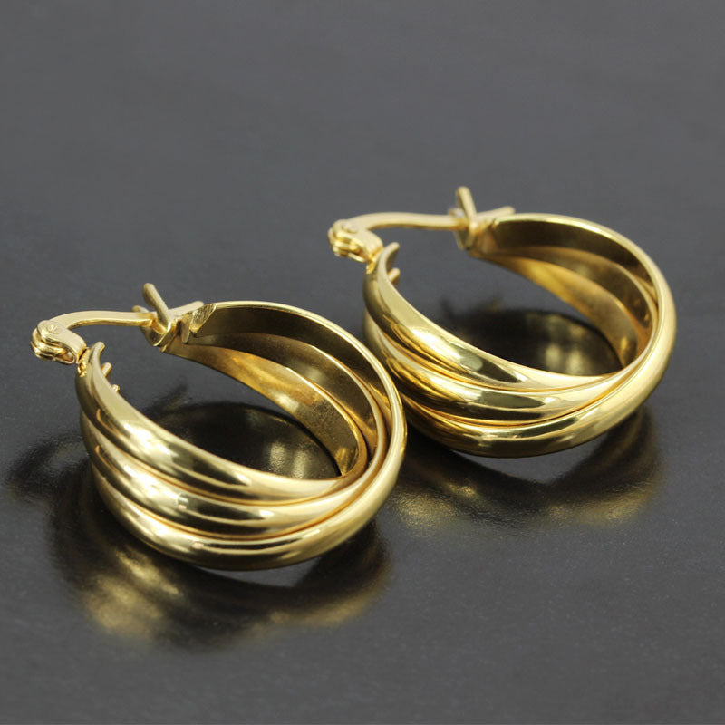 New Arrival Stainless Steel Gold Plating Big Hoope Earrings