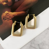 Fashion Vintage women copper plated gold detachable Bamboo Earrings