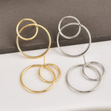 Fashion Jewelry Gold Plated Circle Dangle Earrings