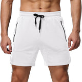 Mens Shorts Casual Elastic Waist Athletic Gym Summer Beach Shorts with Pockets