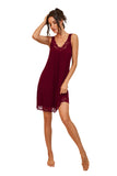 PrinStory Racerback Sleeveless Sleep Dress Nightgown Sleepwear For Knee Length Chemise