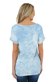 Casual Tops Short Sleeve V-Neck Shirts Loose Blouse Basic T-Shirt - Tie Dye